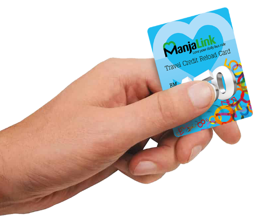 a hand holding manjalink reload card